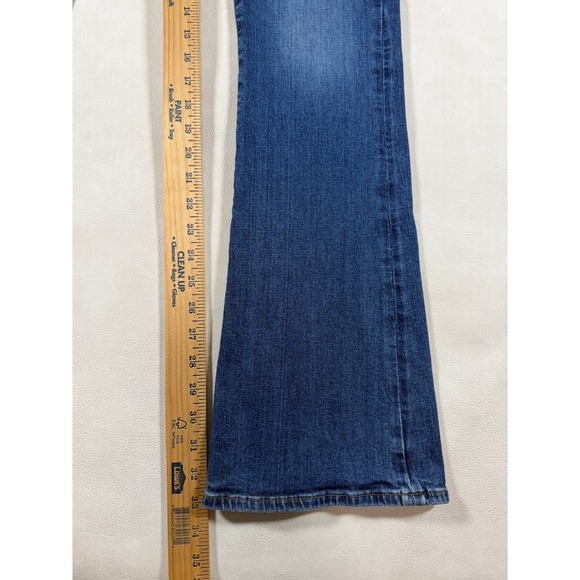 7 For All Mankind Women Bootcut Jeans Italian Fabric Dark Wash Blue Size 30 - Picture 3 of 9